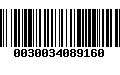 Código de Barras 0030034089160