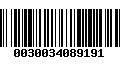 Código de Barras 0030034089191