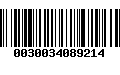 Código de Barras 0030034089214