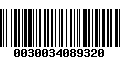 Código de Barras 0030034089320