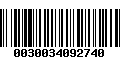 Código de Barras 0030034092740