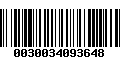 Código de Barras 0030034093648