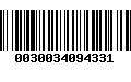 Código de Barras 0030034094331