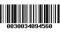 Código de Barras 0030034094560