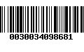 Código de Barras 0030034098681