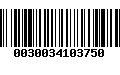 Código de Barras 0030034103750