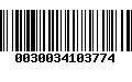 Código de Barras 0030034103774