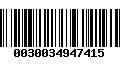 Código de Barras 0030034947415