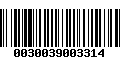 Código de Barras 0030039003314