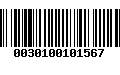 Código de Barras 0030100101567