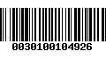 Código de Barras 0030100104926