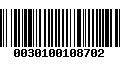 Código de Barras 0030100108702