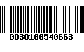 Código de Barras 0030100540663