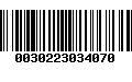 Código de Barras 0030223034070