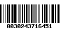 Código de Barras 0030243716451