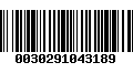 Código de Barras 0030291043189