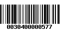 Código de Barras 0030400000577