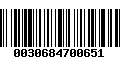 Código de Barras 0030684700651