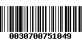 Código de Barras 0030700751049