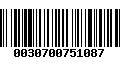 Código de Barras 0030700751087