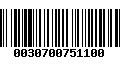 Código de Barras 0030700751100