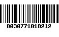 Código de Barras 0030771010212