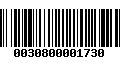 Código de Barras 0030800001730