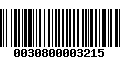 Código de Barras 0030800003215