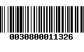 Código de Barras 0030800011326