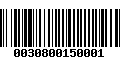 Código de Barras 0030800150001