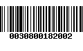 Código de Barras 0030800182002