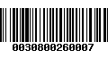 Código de Barras 0030800260007