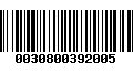 Código de Barras 0030800392005