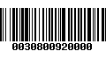 Código de Barras 0030800920000