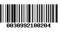 Código de Barras 0030992100204