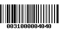 Código de Barras 0031000004040