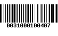 Código de Barras 0031000100407