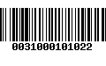 Código de Barras 0031000101022