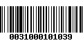 Código de Barras 0031000101039