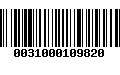 Código de Barras 0031000109820