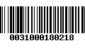 Código de Barras 0031000180218