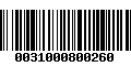 Código de Barras 0031000800260