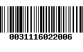 Código de Barras 0031116022006