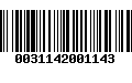 Código de Barras 0031142001143