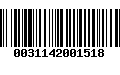 Código de Barras 0031142001518