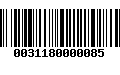 Código de Barras 0031180000085