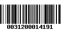 Código de Barras 0031200014191