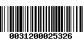 Código de Barras 0031200025326