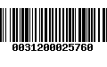 Código de Barras 0031200025760