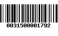 Código de Barras 0031500001792